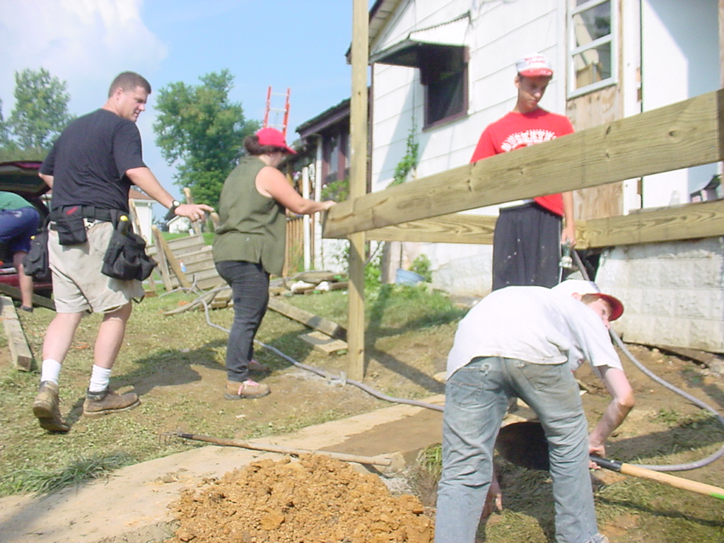 Working on one of the houses in Belington, WV