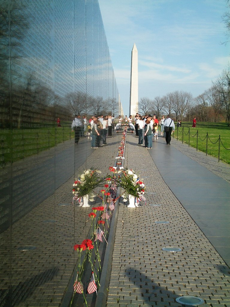 The Vietnam Veterans Memorial and Washington Monument