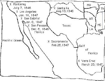 Map of Mexican War