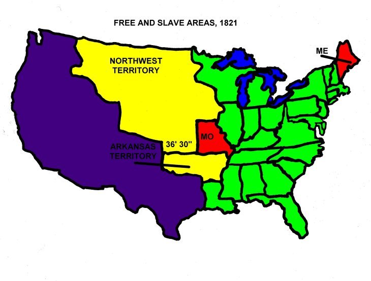 missouri compromise map. The Missouri Compromise