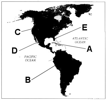 Map of Western Hemisphere