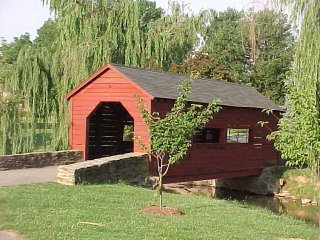 Covered bridge in Baker Park, Frederick, Maryland