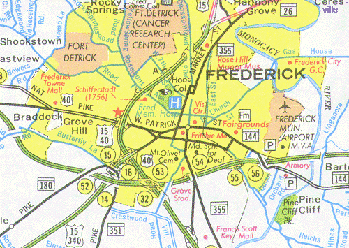 A 147 KB Map of Frederick, Maryland