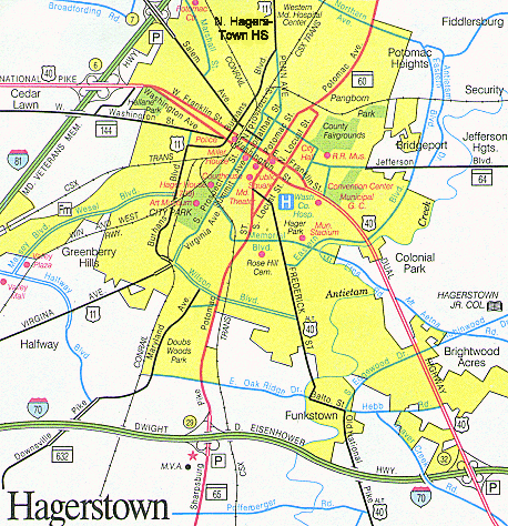 A 148 KB Map of Hagerstown, Maryland