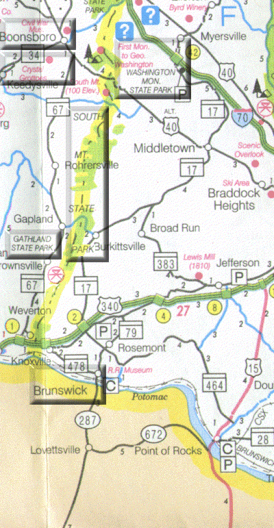 Imagemap: Region 9: South Central MD: with Clickable Buttons. See text links.
