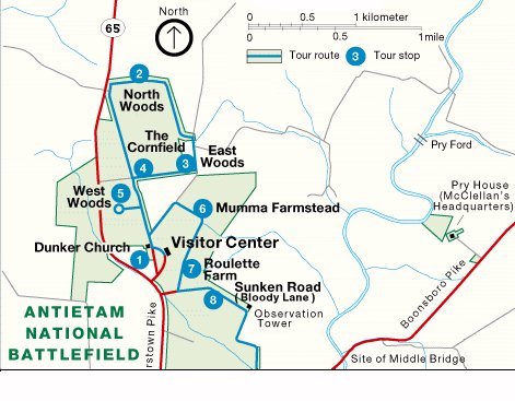 Map of Antietam Battlefield