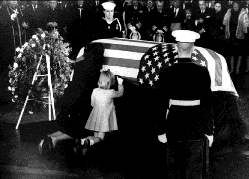 Jackie and Caroline mourning Kennedy's loss