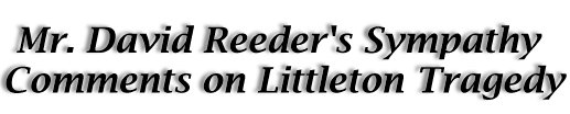 David Reeder of North Hagerstown High School Comments on Littleton, Colorado Tragedy