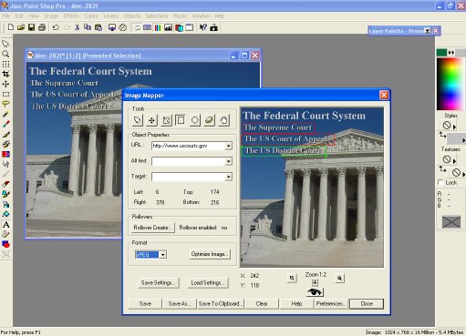 Paint Shop Pro's Imagemap Utility